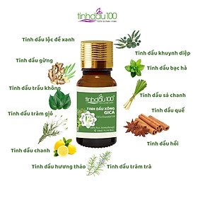 Tinh Dầu Xông GiCa 10ml xông hơi, xông phòng, chăm sóc sức khỏe gia đình