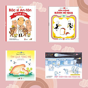 "Gia đình là số Một"- combo 4 cuốn Ehon Nhật Bản giúp phát triển cảm xúc, gắn kết tình yêu thương gia đình. Bao gồm: Bạn chim cút tìm quà tặng mẹ, Cửa hàng bánh mỳ quạ, Một ngày của gia đình ma, Bác sĩ Anton – Em bé đây