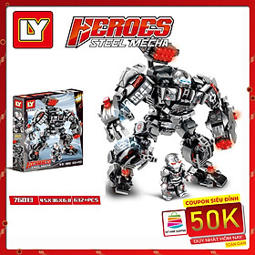 Lắp Ráp Xếp Hình Marvel Super Heroes Mô Hình Robot WarMachine Hulkbuster 632 Khối LY76013