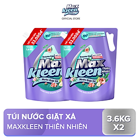 Combo 2 Túi Nước Giặt Xả MaxKleen Thiên nhiên 3.6kg