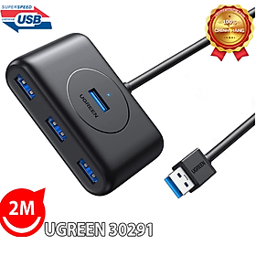 Hub USB 4 Cổng Ugreen 30291  (Dây dài 2m) - Hàng Chính Hãng