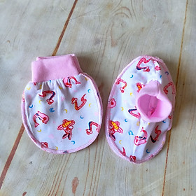Combo 5 set bao tay bao chân họa tiết ngộ nghĩnh cổ bo bông cho bé sơ sinh (Giao mẫu ngẫu nhiên)