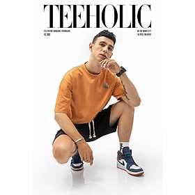 Áo Thun Wash Unisex Màu Cam Nhạt Gắn Vương Miện TeeHolic - THS