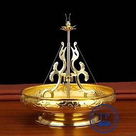 Mua Khay đĩa thắp nhang rồng vàng  cá vàng hợp kim màu vàng KH127762