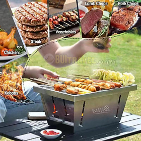 Bếp Nướng Than Hoa Gập Gọn - Lò Nướng BBQ