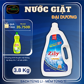 Nước giặt Zily chai 3.8 Kg - Tặng 1 Chai Nước Rửa Chén Zily 750 gr