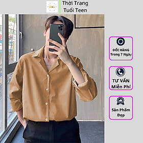 Áo sơ mi rộng cổ vest nam nữ unisex tay dài phong cách hàn quốc trẻ trung vải lụa mềm mát-VRD01