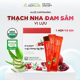 THẠCH COLLAGEN NHA ĐAM SÂM LỰU ĐỎ HỮU CƠ (hộp 10 gói) HỖ TRỢ ĐẸP DA