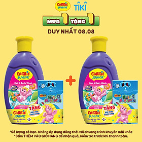 Sữa Tắm Gội cho bé Carrie Junior hương Cherry 280g - Tặng Bút Màu