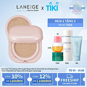 Phấn Nước Trang Điểm Dưỡng Ẩm Thế Hệ Mới Cho Lớp Nền Bóng Khỏe Laneige Neo Cushion Glow 15G + Kèm Lõi Thay Thế