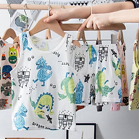 BT20 Size90-150  Bộ thun bé trai bé gái lỗ thông hơi sát nách hàn quốc 100% cotton Thời trang trẻ Em