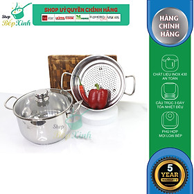 Mua Bộ nồi xửng hấp 3 đáy inox 430 FiveStar Standard nắp kính tặng 1 muỗng canh (24cm /26cm / 28cm /30cm /32cm)