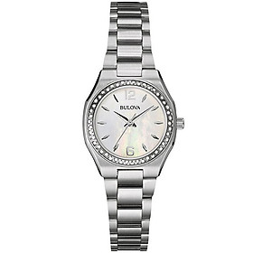 Đồng Hồ Nữ Bulova Đính Kim Cương Dây Thép Không Gỉ 96R199 - Mặt Xà Cừ (Sapphire)