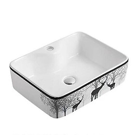 Mua Chậu lavabo đặt bàn vuông hoa văn hươu