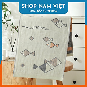 Mua Khăn mặt phong cách Nhật vải gạc cotton 4 lớp siêu mềm siêu thấm hút