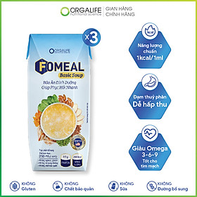 Lốc 3 hộp thực phẩm dinh dưỡng Fomeal Basic Soup 250ml/hộp - Bữa ăn thay thế, giúp người bệnh phục hồi nhanh chóng