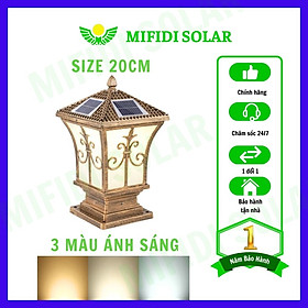 Đèn Năng Lượng Mặt Trời MIFIDI | Đèn Trụ Cổng Hình Tháp size 20cm 3 chế độ màu TC20T