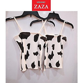 Áo Nữ hai dây bò sữa, chất liệu thun gân co dãn 4 chiều rất mềm và mịn, thấm mồ hôi tốt cực mát