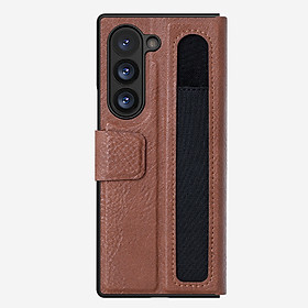 Bao da cho Samsung Galaxy Z Fold6 (Fold 6 5G) hiệu Nillkin Aoge Leather Cover case ( có khe để bút, dựng, chống sốc) - hàng chính hãng
