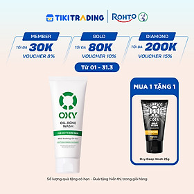 Sữa rửa mặt cho nam Oxy sạch dịu nhẹ, kiềm dầu dạng kem Oxy Oil Acne Wash 100g