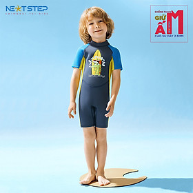 Đồ bơi giữ nhiệt cho bé trai chống nắng chống nước chất liệu cao su Neoprene dày 2.5mm giữ ấm chống tia UV mẫu tay ngắn dễ mặc