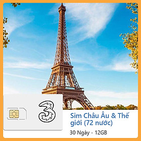 Sim Du Lịch Châu Âu Anh - 12GB Tốc Độ 4G - 30 Ngày-Mẫu ngẫu nhiên