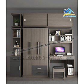 Mua Tủ quần áo thông minh liền bàn học 220x60x250 cm  tủ quần áo đẹp TQA100 Bắc Âu hiện đại