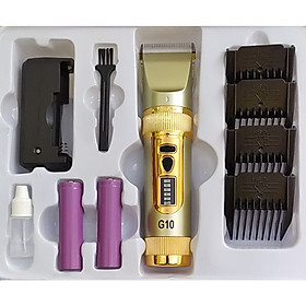 Tông Đơ Cắt Tóc Chuyên nghiệp Nhật Bản G10 Gia Đình Gồm 2 Pin tiện lợi (Có đèn LED báo PIN) Kiêm Giá đỡ thông minh