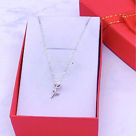 Dây chuyền bạc liền mặt hoa hồng  YN JEWELRY SL