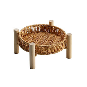 Rattan Vegetable Storage Serving Basket Round Rattan Bread Baskets for Fruit