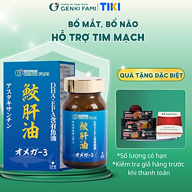 Dầu Gan Cá Mập Omega 3 Astaxanthin Genki Fami Nhật Bản, Bổ Mắt, Bổ Não Tốt Cho Tim Mạch Hộp 90 viên