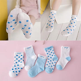 Set 5 cặp vớ tất cho bé yêu dài chân nhiều màu kute BT15