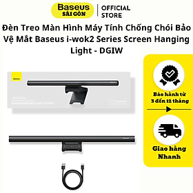 Đèn Treo Màn Hình Máy Tính Chống Chói Bảo Vệ Mắt Baseus i-wok2 Series Screen Hanging Light (I-wok2 Youth New Edition, Ra>95, i-wok2 USB Asymmetric, Full Spectrum Color, Touch Control)- DGIW- Hàng chính hãng