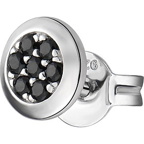 Bông tai nam bạc đính đá màu đen PNJSilver ZT00K000054-BO