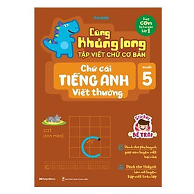 Sách - Cùng Khủng Long Tập Viết Chữ Cơ Bản - Chữ Cái Tiếng Anh Viết Thường - Quyển 5 - Sticker Bé Trai - Megabook