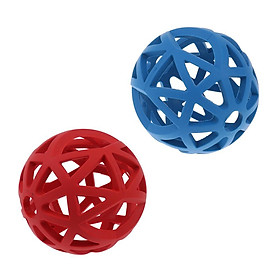 Pet Dog Cat Chewing Toy Interactive Training Ball Exercise Toy(1xRed,1xBlue)