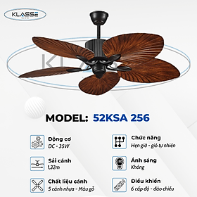 Mua Quạt trần cánh gỗ không đèn Klasse 52KSA 256 Hàng chính hãng