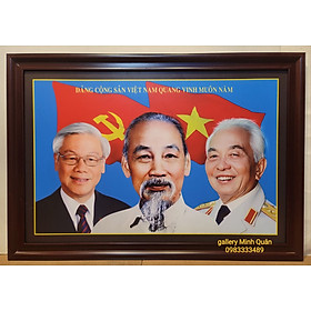 Ảnh gốc in dầu Bác Hồ -Bác Giáp -Bác Trọng