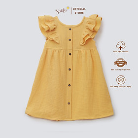 Đầm Bé Gái Cổ Tròn Tay Bèo Chất Liệu Xô Muslin Xinh Xắn - DARINE DRESS - DRM028 - SAOLA KIDS CLOTHING