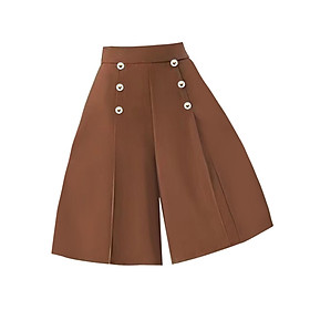 Women Cropped Culottes Loose Five Points Culottes Thin, Comfortable Trendy Breathable Wide Leg Pants Knee Length Pants for Party Camping Gift