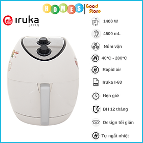 Mua Nồi Chiên Không Dầu IRUKA I-68 White 4.5L Nhật Bản Công Suất 1400W - Hàng Chính Hãng