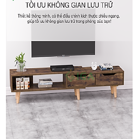 Mua Kệ Tivi Rút Gọn Thông Minh Bắc Âu Màu Gỗ Cháy - GP82.08