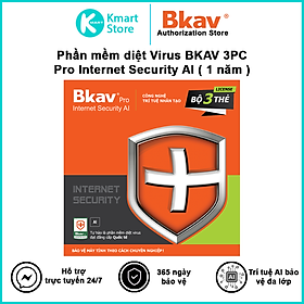 Hình ảnh Phần mềm diệt virus BKAV Pro Internet Security AI 3PC/1 năm - Hàng Chính Hãng