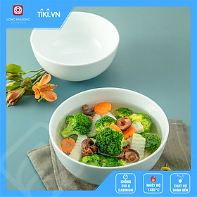 Bát Tô Canh Sứ Trắng Đủ Size - Tô khum Sứ Long Phương - 6 inch