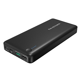 Pin Sạc Dự Phòng RAVPower RP-PB043 20100mAh Hỗ Trợ Sạc Nhanh Quick Charge QC 3.0 Tích Hợp USB Type-C In/Out - Hàng Chính Hãng