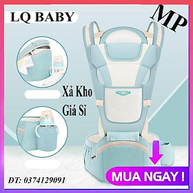 Địu em bé nhiều chức năng có đỡ cổ, có bệ ngồi (hộp tì đựng đồ) chống gù lưng, điệu trẻ em nhiều tư thế