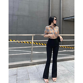 Quần Flare Legging Loe Dáng Dài Qua Gót CT Jeans Vải Umi Hàn Không Nhăn Siêu Đẹp