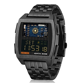 NORTH EDGE Men Digital Sport Watch 50M Waterproof Wrist Watch with Stopwatch Alarm Clock LED Backlight