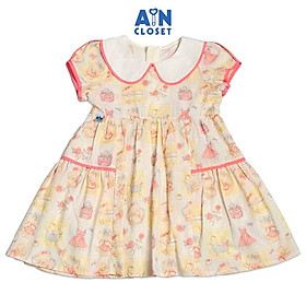 Đầm bé gái họa tiết Mèo Điệu Hồng Cotton - AICDBGS677QC - AIN Closet