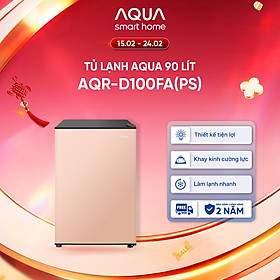 [SẢN PHẨM MỚI 2025] Tủ lạnh mini Aqua 90 lít AQR-D100FA(PS) - Màu hồng nhạt - Freeship toàn quốc - Có hỗ trợ đổi qua be - Hàng chính hãng